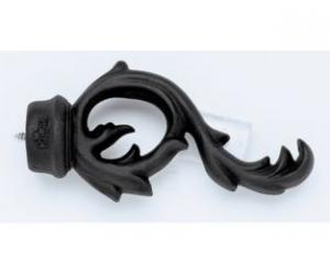 Leaf Scroll Finial With Plug - 770 - Black